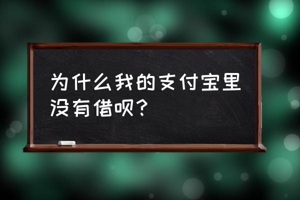 为什么我的没有借呗功能 为什么我的支付宝里没有借呗? 为什么我的没有借呗功能 为什么我的支付宝里没有借呗?