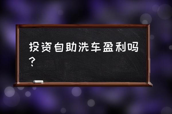 自助洗车机能投资吗 投资自助洗车盈利吗? 自助洗车机能投资吗 投资自助洗车盈利吗?