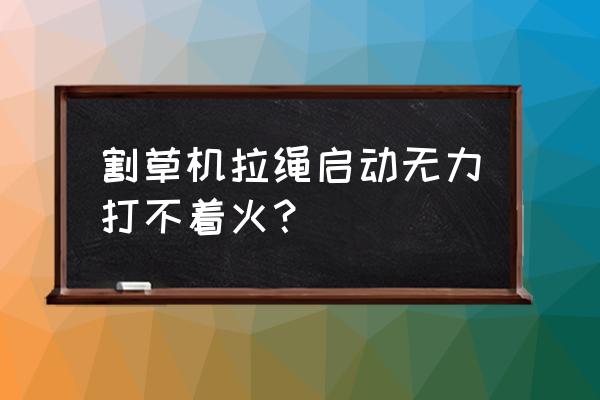 割草机动力不足怎么办 割草机拉绳启动无力打不着火? 割草机动力不足怎么办 割草机拉绳启动无力打不着火?