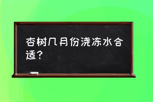 山东苗木越冬水什么时候浇 杏树几月份浇冻水合适? 山东苗木越冬水什么时候浇 杏树几月份浇冻水合适?