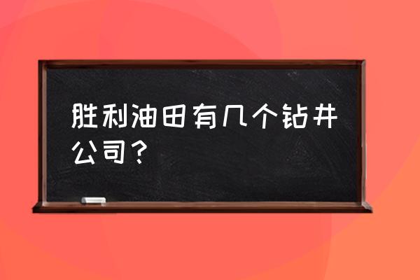 东营钻井京东有吗 胜利油田有几个钻井公司？