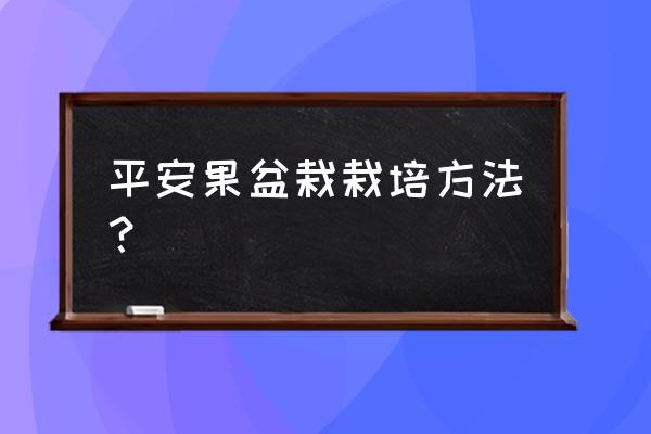 冬天苹果籽怎么种小盆栽 平安果盆栽栽培方法? 冬天苹果籽怎么种小盆栽 平安果盆栽栽培方法?