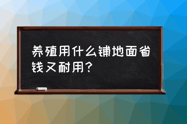 养殖场什么铺地最便宜又耐磨 养殖用什么铺地面省钱又耐用？