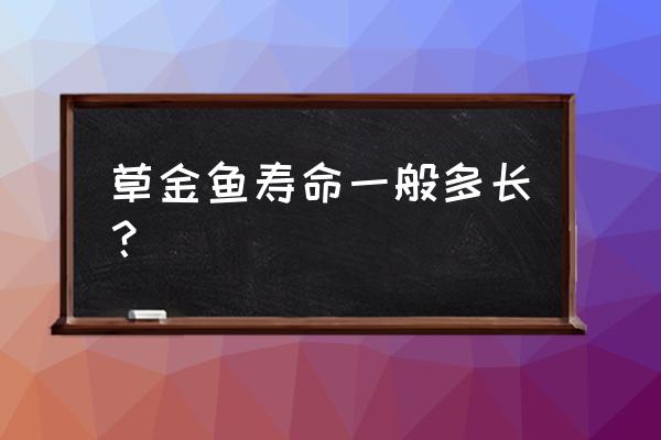 饲料金草鱼能活多久 草金鱼寿命一般多长？