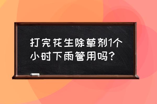 花生付子清除草剂效果怎么样 打完花生除草剂1个小时下雨管用吗？