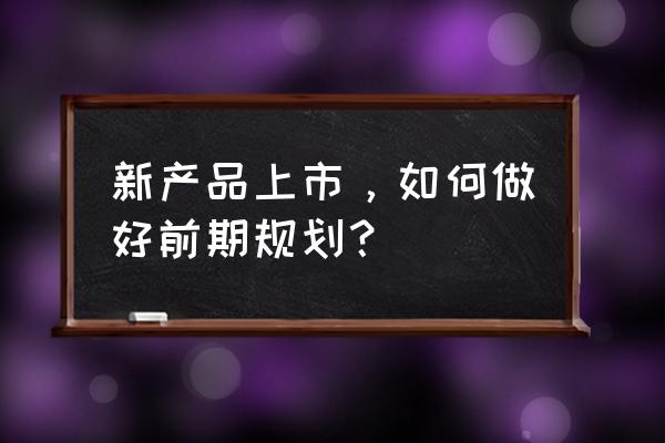 如何做新车上市策略 新产品上市，如何做好前期规划？