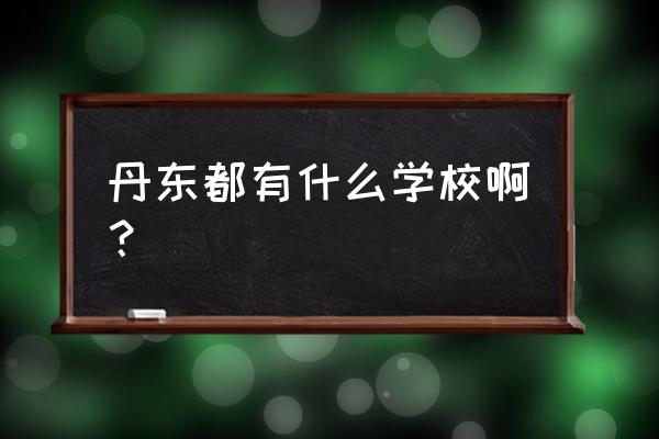 丹东贺华和童慧哪个学前好 丹东都有什么学校啊？