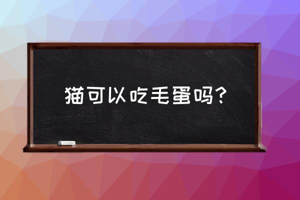 毛鸡蛋能做动物饲料吗 猫可以吃毛蛋吗？