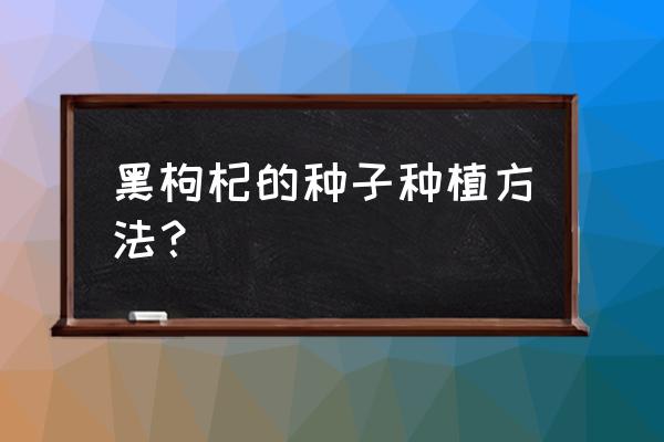 黑枸杞子盆栽几年结果 黑枸杞的种子种植方法? 黑枸杞子盆栽几年结果 黑枸杞的种子种植方法?