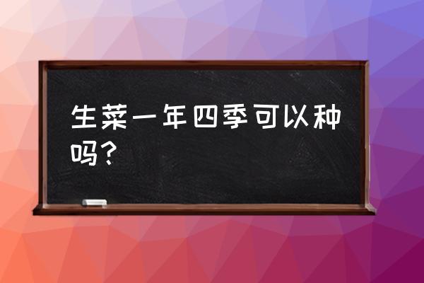 生菜种植方法冬天能种吗 生菜一年四季可以种吗？