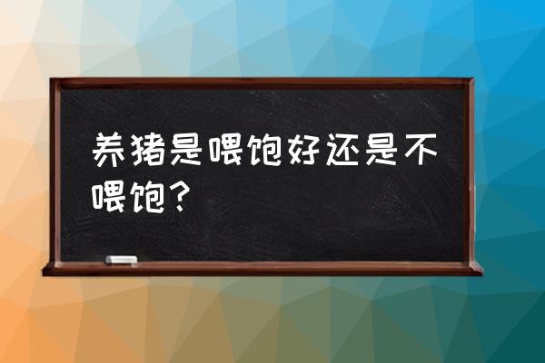 猪光吃不长怎么解决 养猪是喂饱好还是不喂饱？