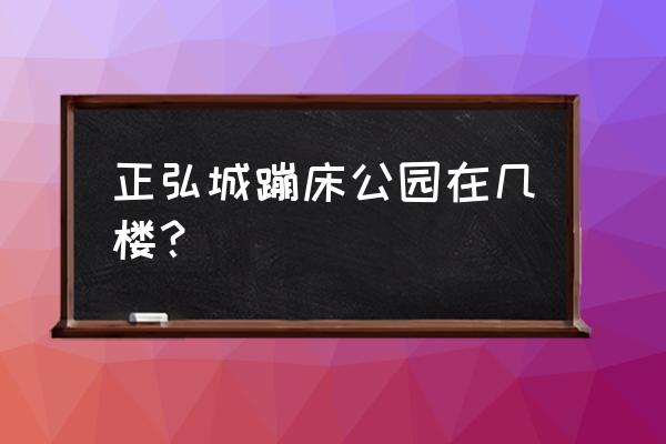 网红室内蹦床乐园2小时以内 正弘城蹦床公园在几楼？