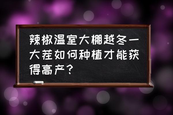 怎样栽培辣椒高产 辣椒温室大棚越冬一大茬如何种植才能获得高产? 怎样栽培辣椒高产 辣椒温室大棚越冬一大茬如何种植才能获得高产?