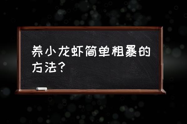自家怎么养殖小龙虾 养小龙虾简单粗暴的方法? 自家怎么养殖小龙虾 养小龙虾简单粗暴的方法?