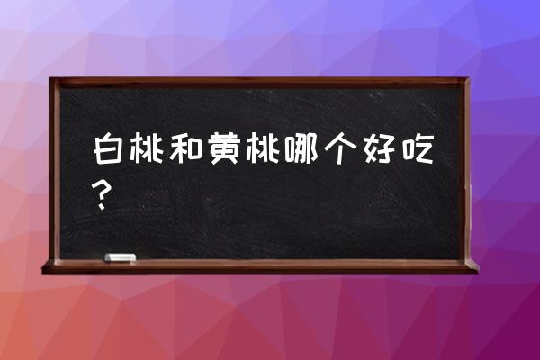 现在市场哪种桃子好吃 白桃和黄桃哪个好吃? 现在市场哪种桃子好吃 白桃和黄桃哪个好吃?
