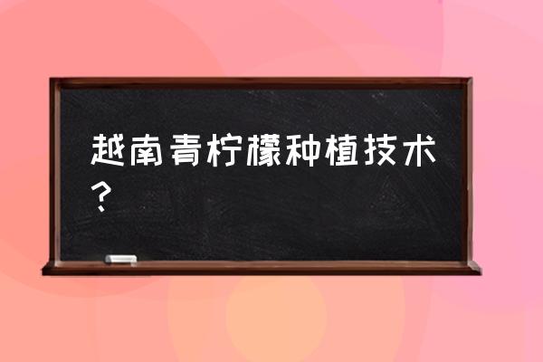 柠檬苗定植步骤 越南青柠檬种植技术? 柠檬苗定植步骤 越南青柠檬种植技术?