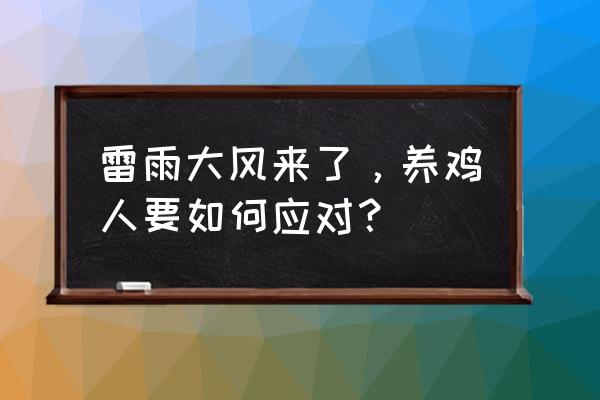 蚂蚁庄园补钙时间表 雷雨大风来了,养鸡人要如何应对? 蚂蚁庄园补钙时间表 雷雨大风来了,养鸡人要如何应对?