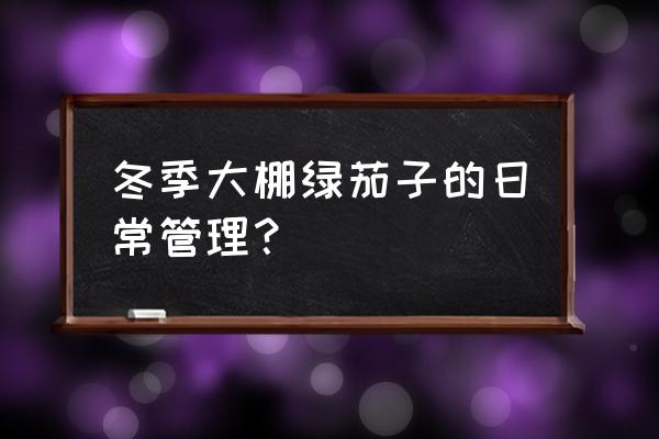 现在大棚茄子种植方法 冬季大棚绿茄子的日常管理? 现在大棚茄子种植方法 冬季大棚绿茄子的日常管理?