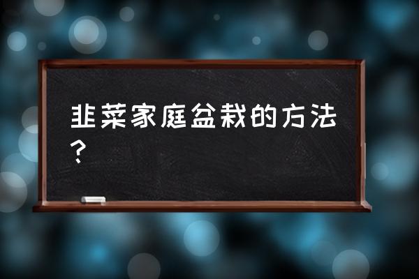 花盆种韭菜用种子怎样种 韭菜家庭盆栽的方法? 花盆种韭菜用种子怎样种 韭菜家庭盆栽的方法?