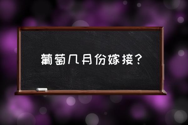 葡萄树什么时候嫁接最好成活 葡萄几月份嫁接? 葡萄树什么时候嫁接最好成活 葡萄几月份嫁接?