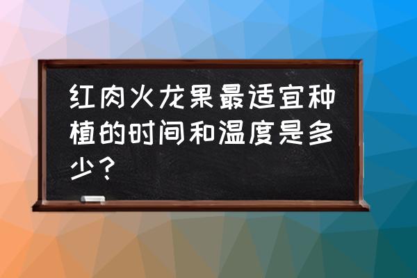 火龙果种植的适合温度 红肉火龙果最适宜种植的时间和温度是多少? 火龙果种植的适合温度 红肉火龙果最适宜种植的时间和温度是多少?