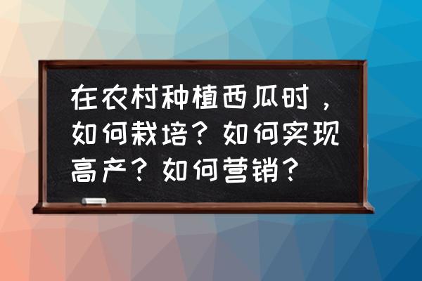 我的世界西瓜怎么种最好 在农村种植西瓜时,如何栽培?如何实现高产?如何营销? 我的世界西瓜怎么种最好 在农村种植西瓜时,如何栽培?如何实现高产?如何营销?
