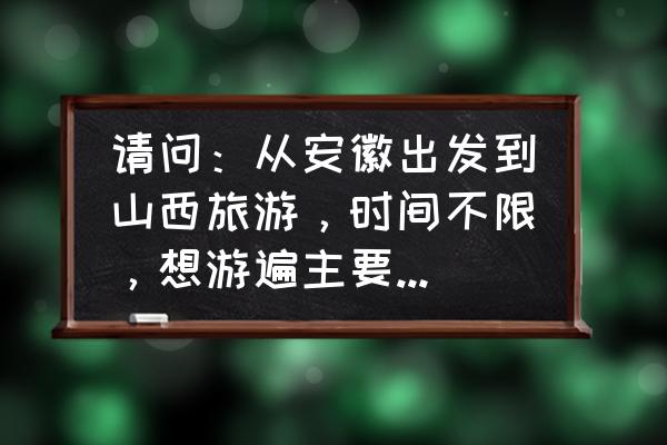 山西旅游路线推荐最全 请问:从安徽出发到山西旅游,时间不限,想游遍主要景点,路线怎么规划? 山西旅游路线推荐最全 请问:从安徽出发到山西旅游,时间不限,想游遍主要景点,路线怎么规划?