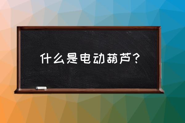 电动葫芦规格型号怎么写 什么是电动葫芦? 电动葫芦规格型号怎么写 什么是电动葫芦?